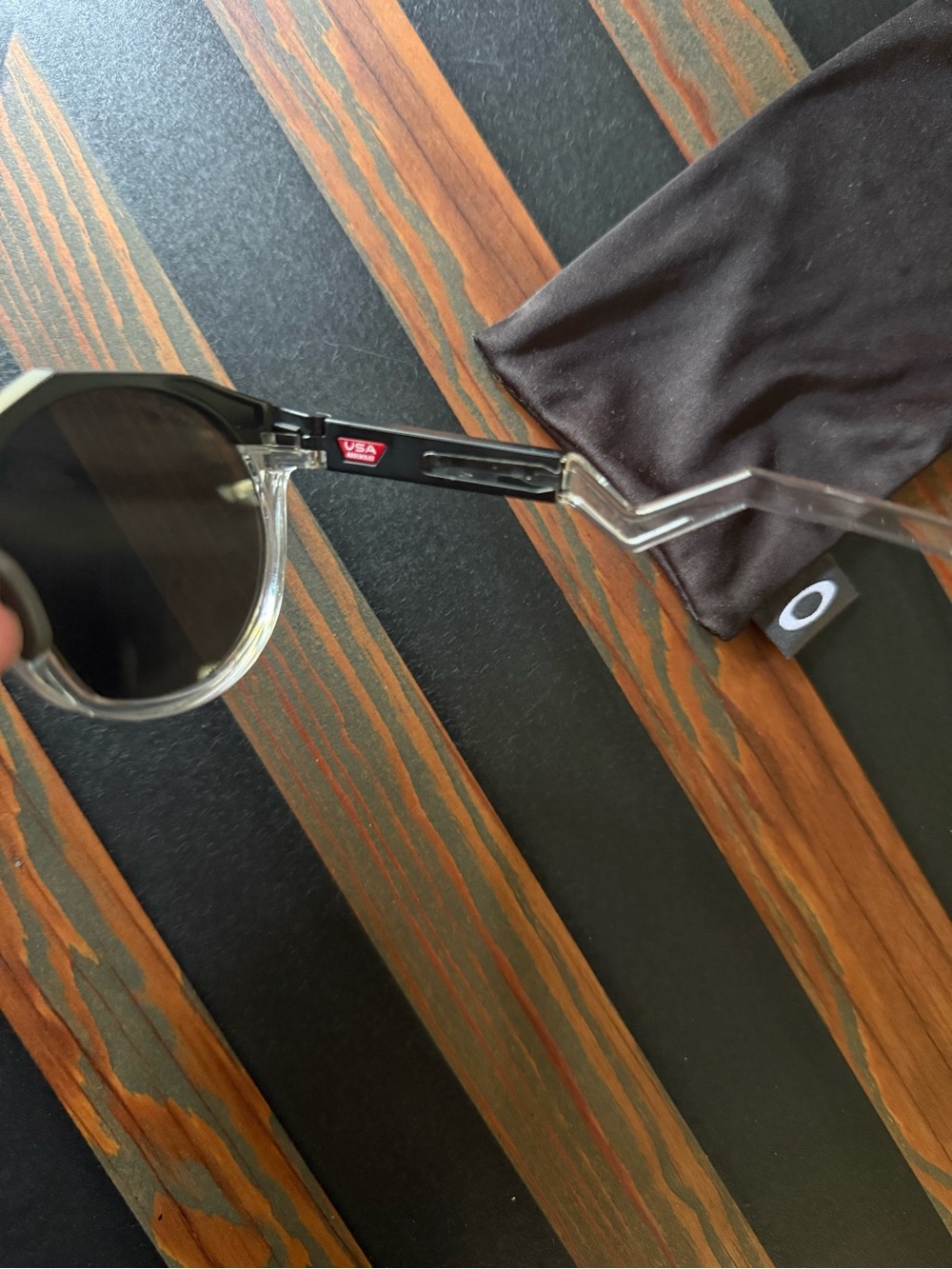 Oakley HSTN Black/Clear Polarized Sunglasses - Picture 7 of 11